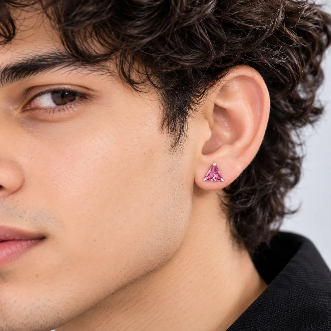 Royal Blue Triangle Gemstone Silver Stud Earrings - Made With Pure 925 Silver