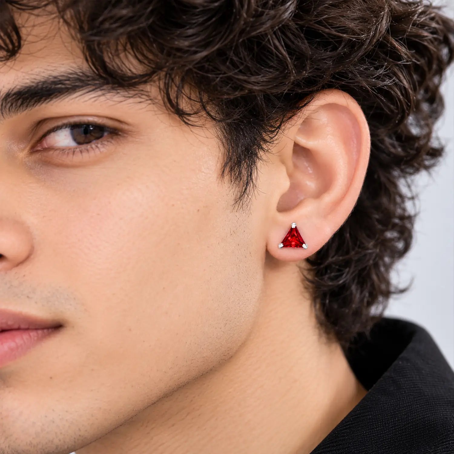 Royal Blue Triangle Gemstone Silver Stud Earrings - Made With Pure 925 Silver