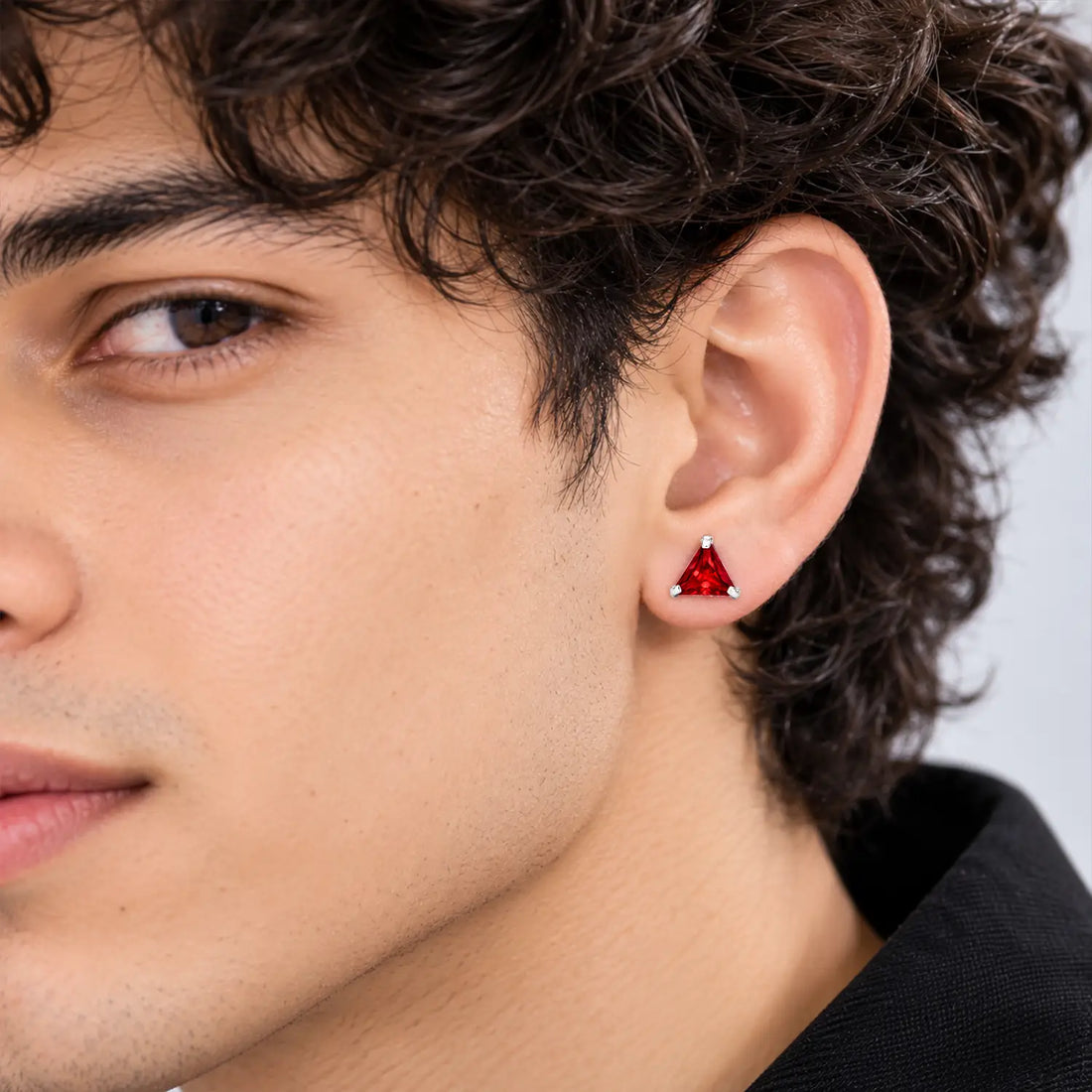 Royal Blue Triangle Gemstone Silver Stud Earrings - Made With Pure 925 Silver