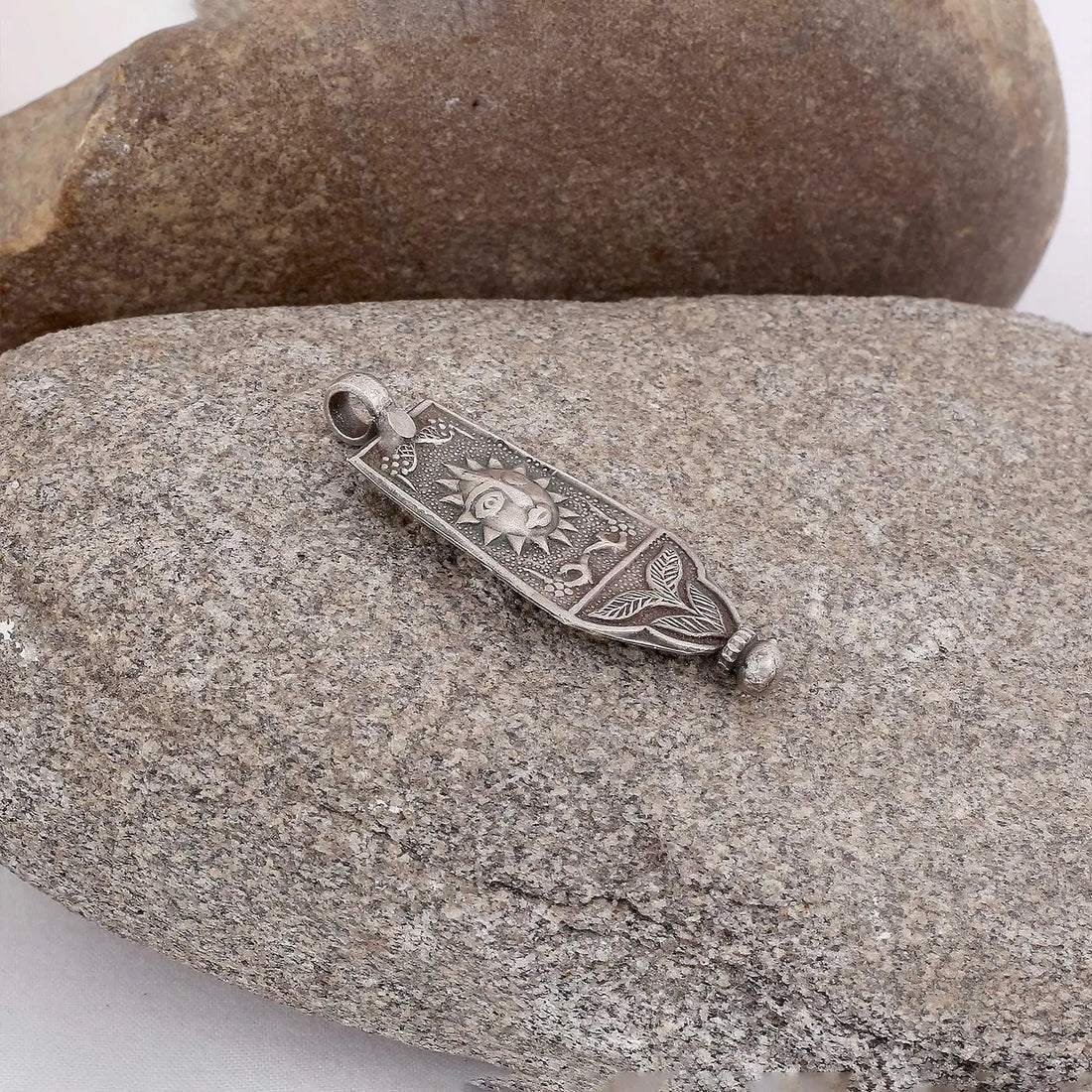 Antique Surya Dev Pure Silver Pendant- Made With Pure 925 Silver