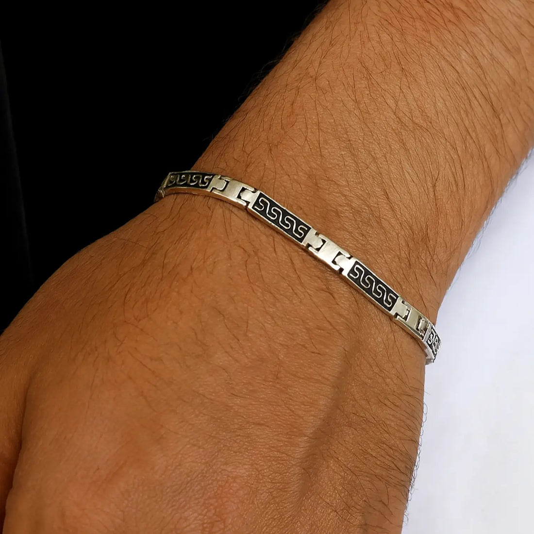 Pure Silver Greek Pattern Bracelet - Made With Pure 925 Silver