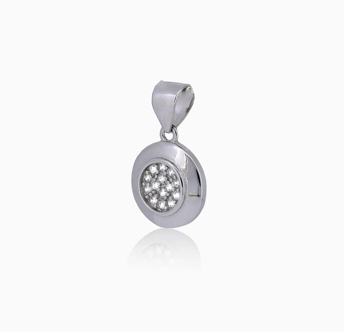 Classic Round Silver Pendant & Earrings Set - Made With Pure 925 Silver