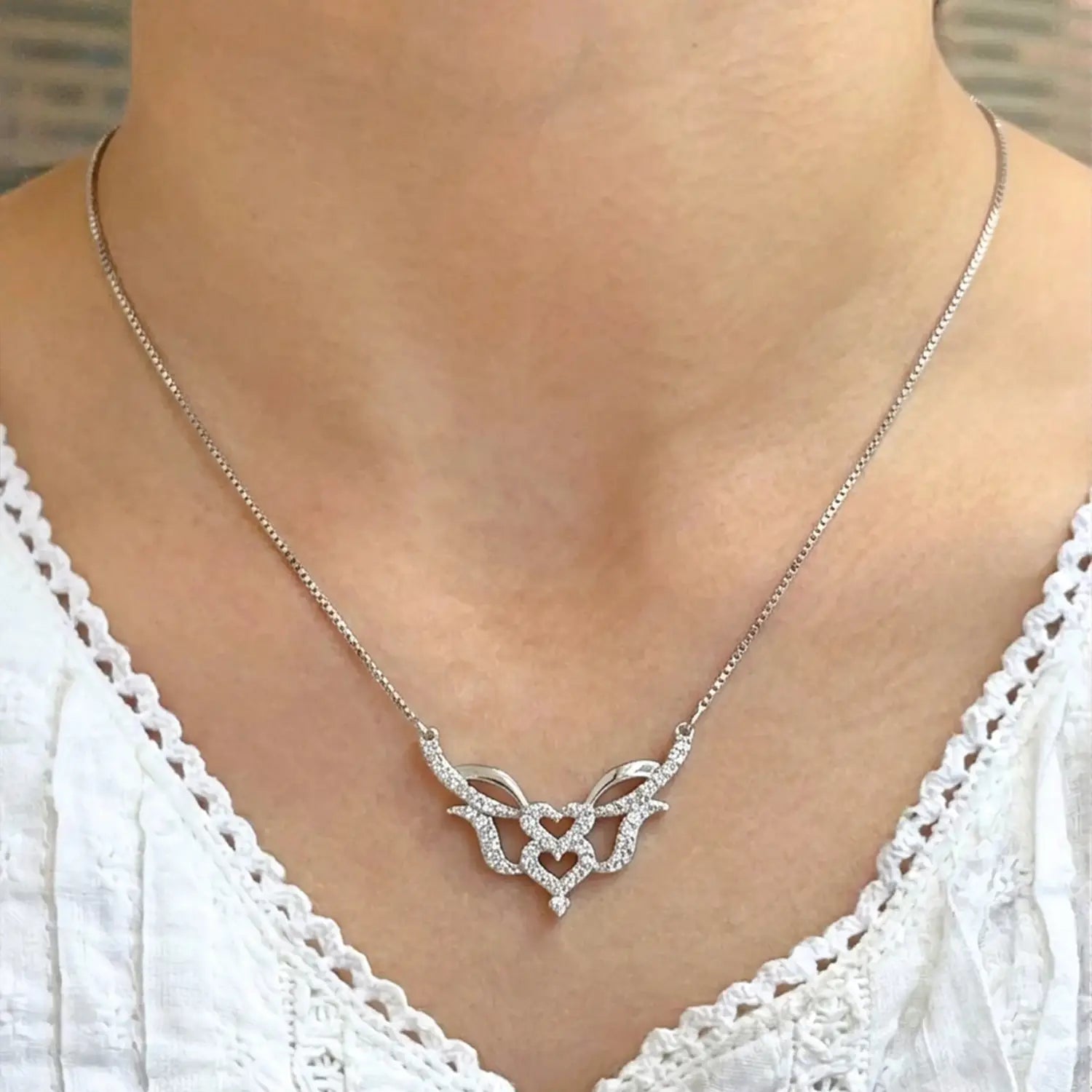 Twin Heart Pure Silver Mangalsutra - Made With Pure 925 Silver