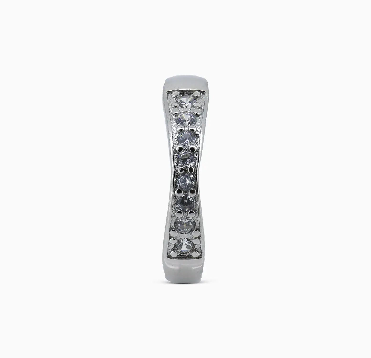 Pure Silver Sleek Diamond-Cut Band Ring - Made With Pure 925 Silver