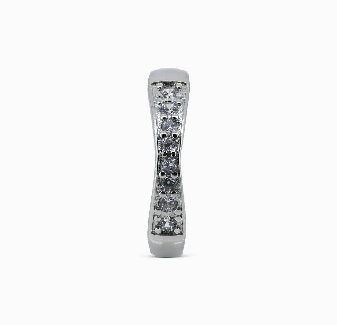 Pure Silver Sleek Diamond-Cut Band Ring - Made With Pure 925 Silver