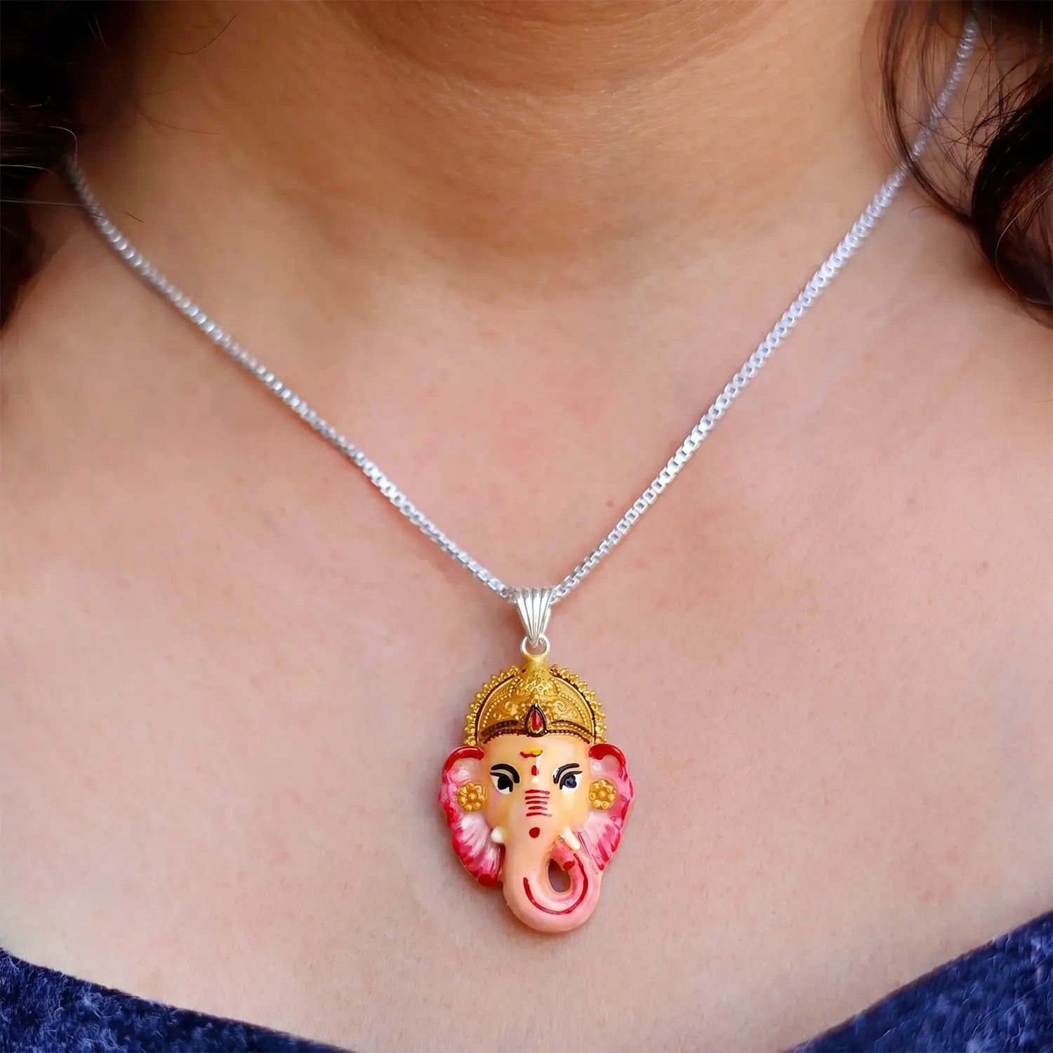 Divine Lord Ganesha Silver Pendant - Made With Pure 925 Silver