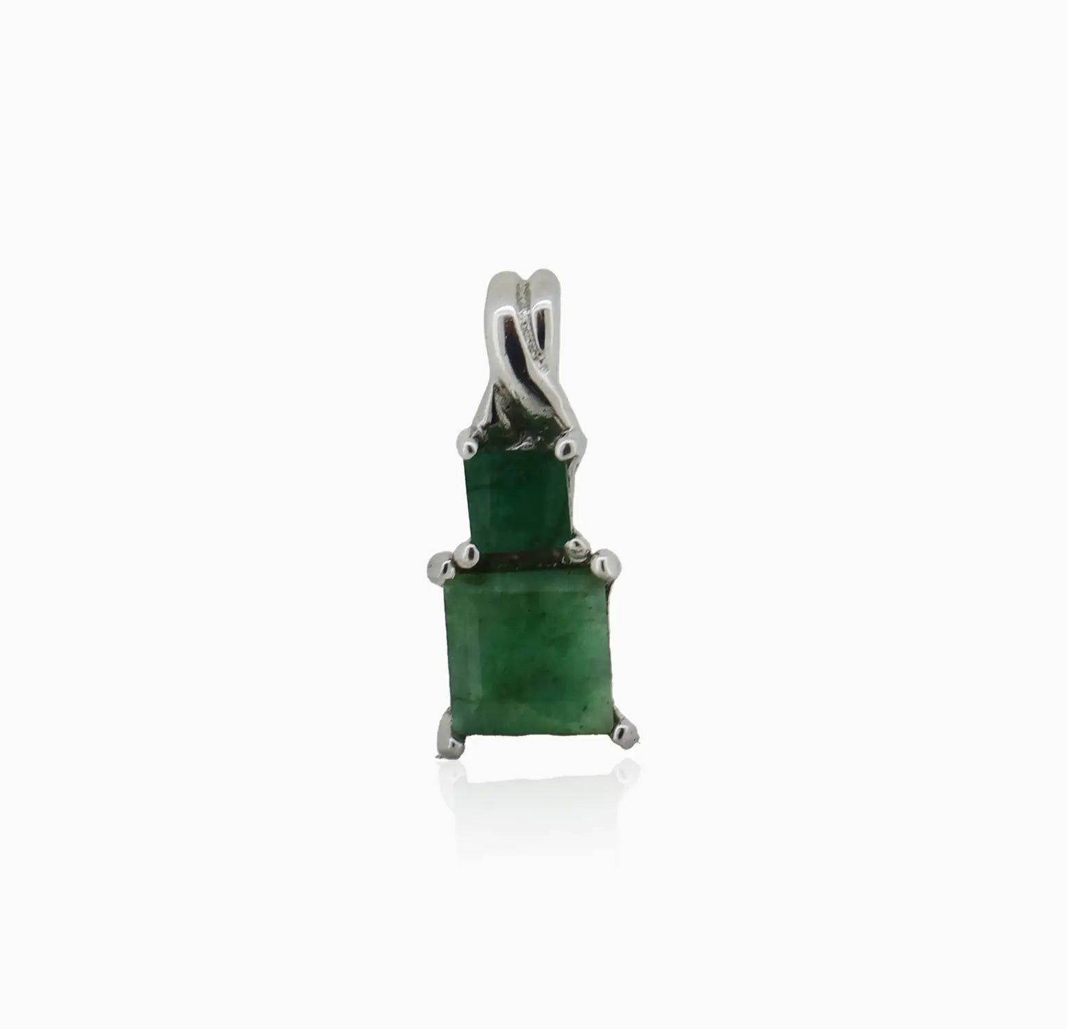 Pure Silver Emerald Pendant- Made With Pure 925 Silver