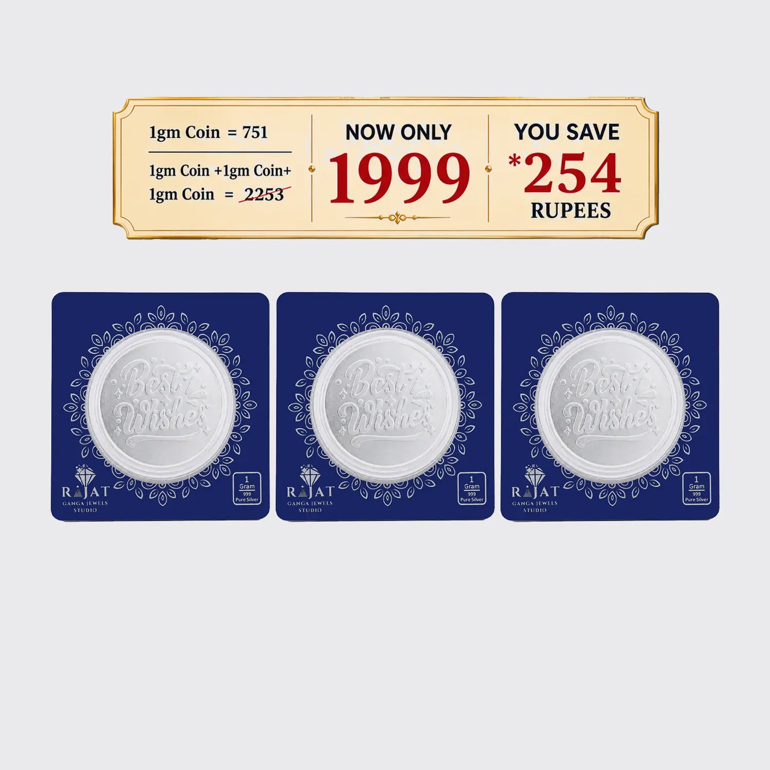 999 Pure Silver Coin Combo Pack (3 x 1 Gram) – Best Wishes Collection