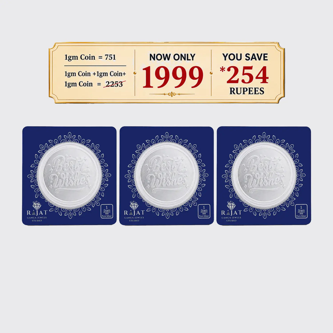 999 Pure Silver Coin Combo Pack (3 x 1 Gram) – Best Wishes Collection