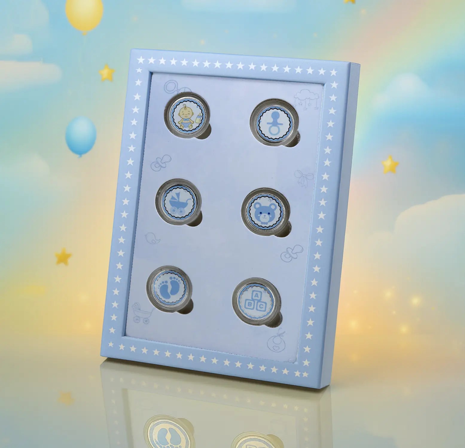 Baby Joy Silver Coin Gift Set – Blue Edition - Made With Pure 999 Silver