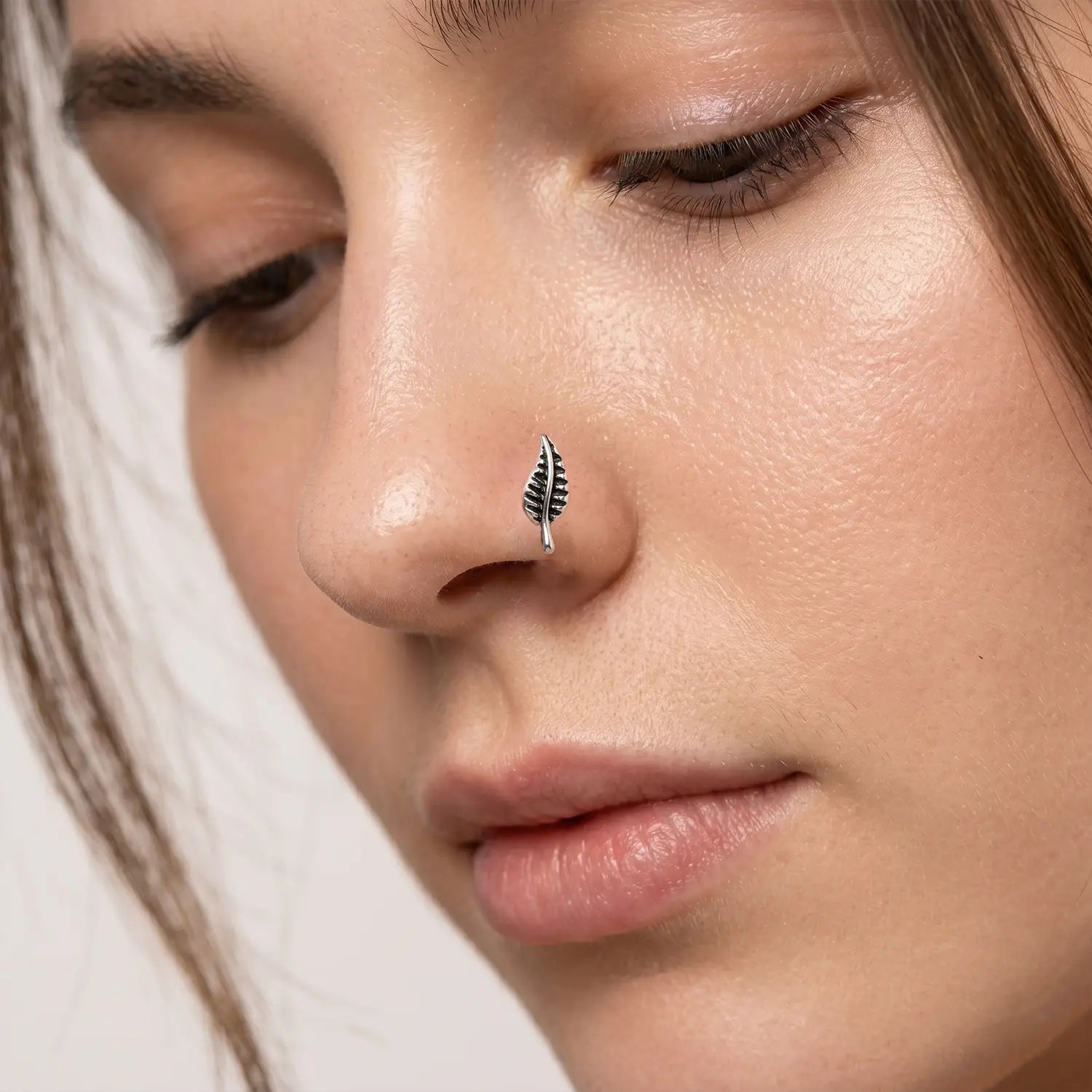 Pure Silver Leaflet Nose Pin- Made With Pure 925 Silver