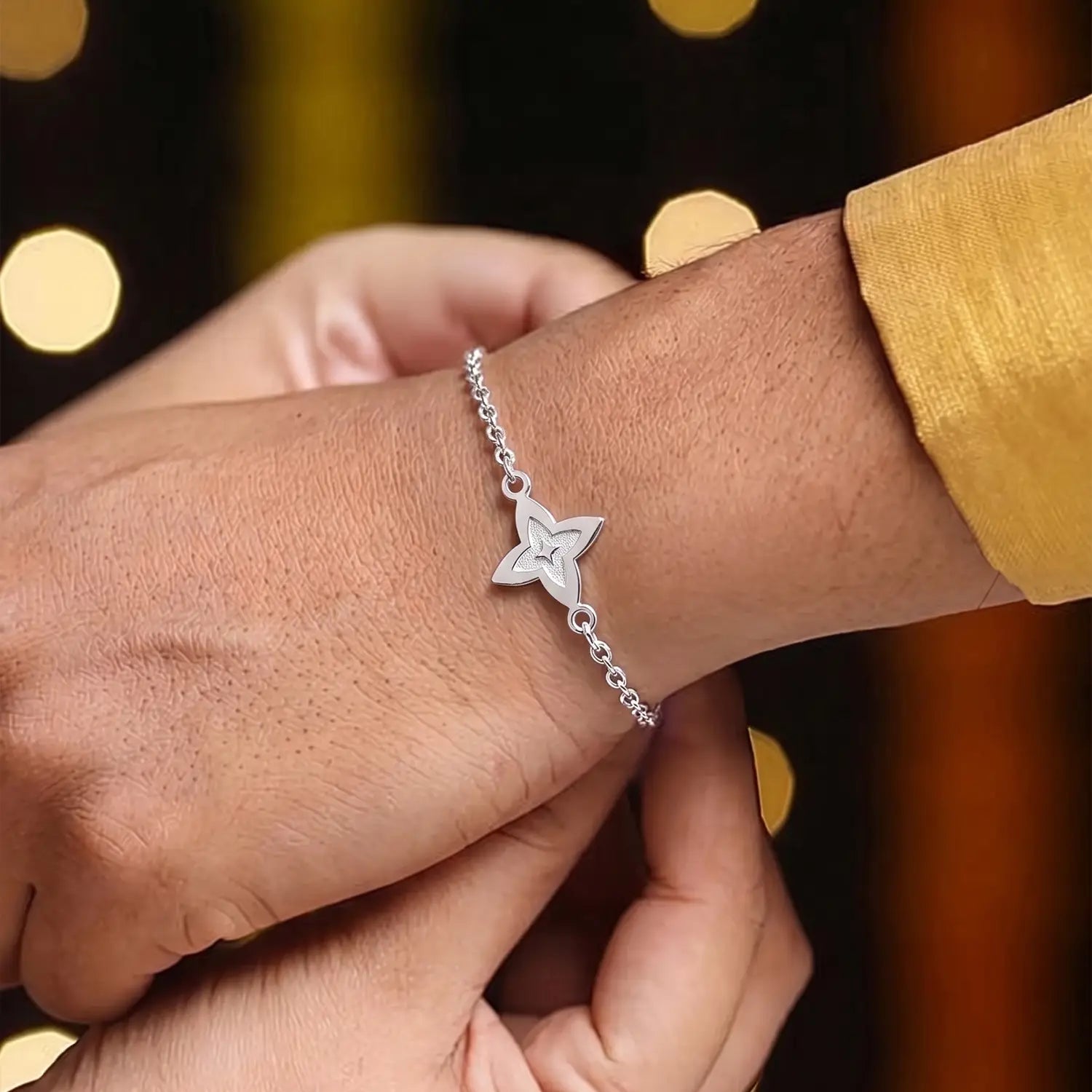 Elegant Floral Silver Bracelet - Made With Pure 925 Silver