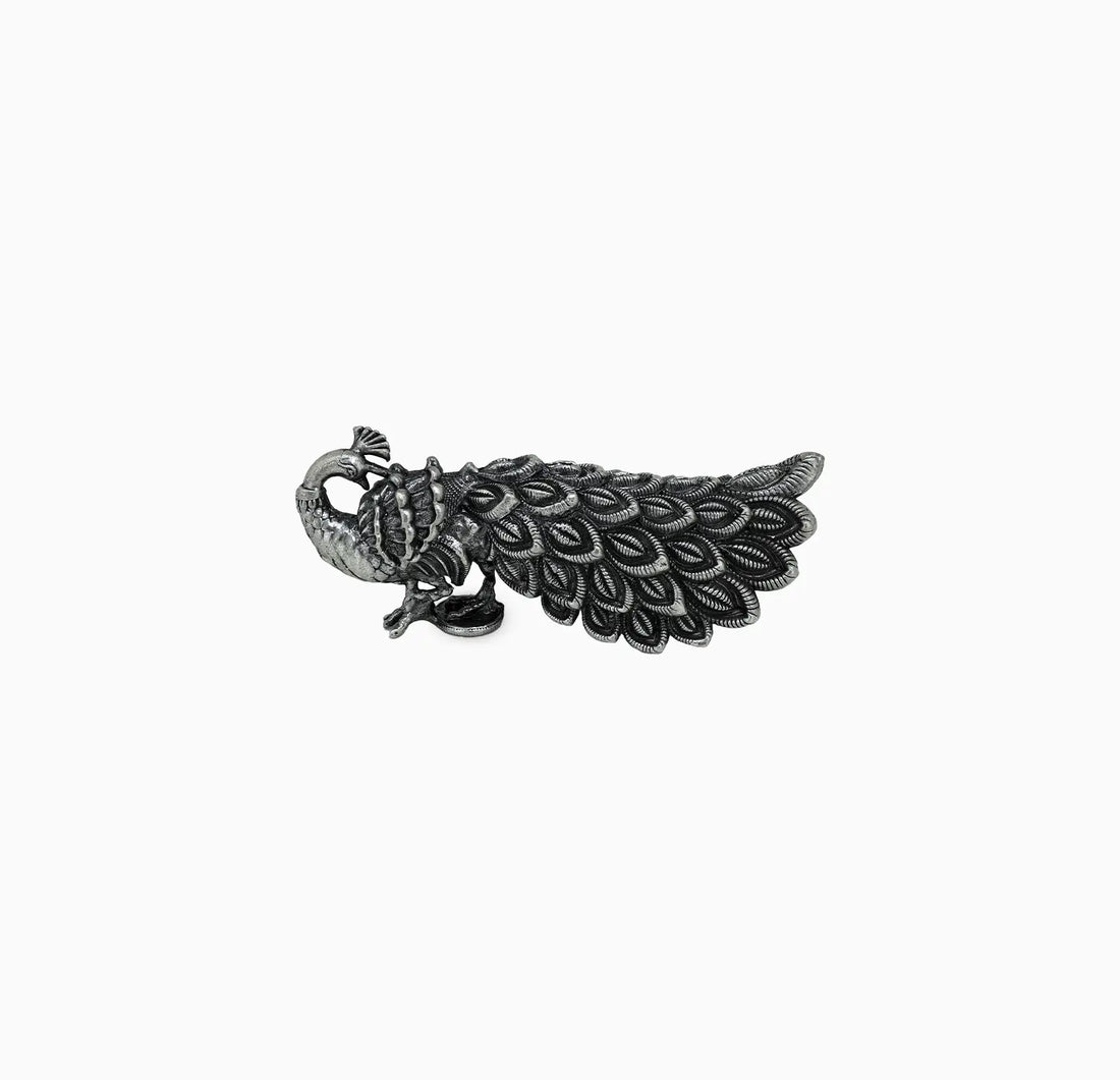 Antique Pure Silver Peacock Decorative Idol- Made With Pure 925 Silver