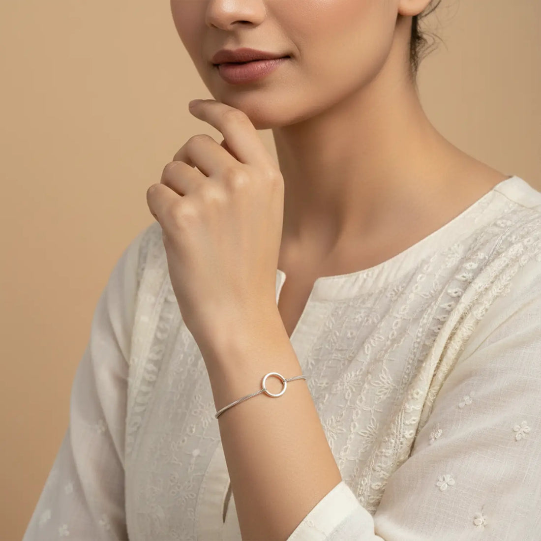 Minimalist Silver Circle Bracelet - Made With Pure 925 Silver
