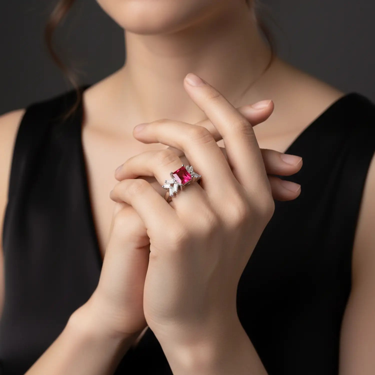 Ruby Spark Sterling Silver Statement Ring - Made With Pure 925 Silver