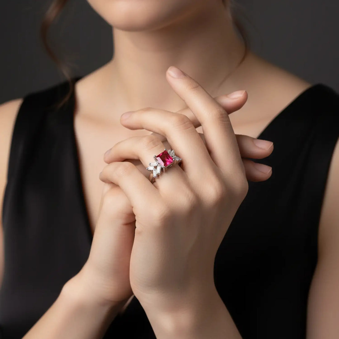 Ruby Spark Sterling Silver Statement Ring - Made With Pure 925 Silver
