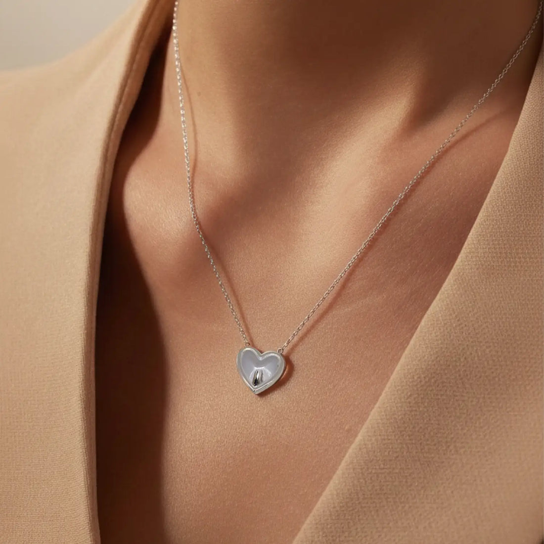 Elegant Heart-Shaped Pure Silver Pendant Necklace- Made With Pure 925 Silver