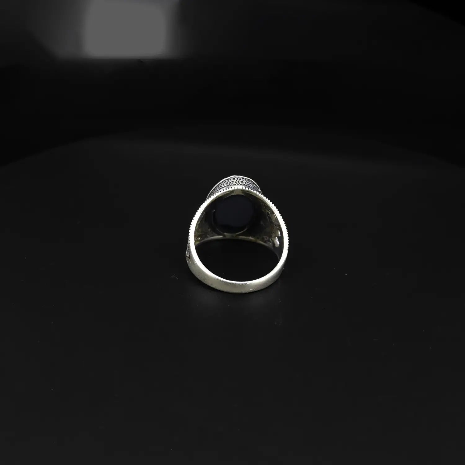 Pure Silver Black Onyx Tribal Ring - Made With Pure 925 Silver
