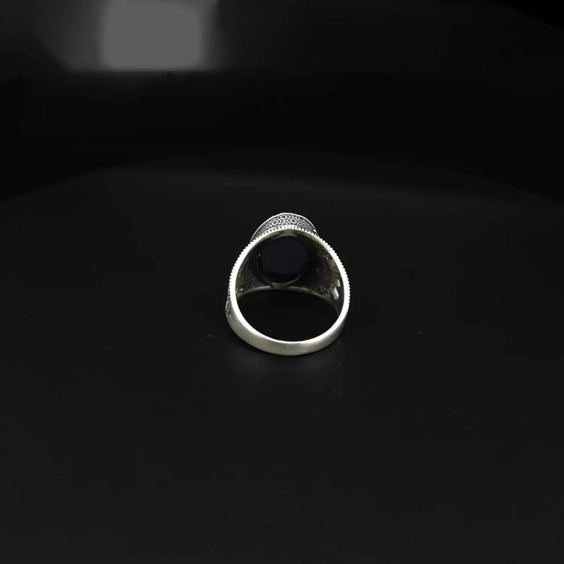 Pure Silver Black Onyx Tribal Ring - Made With Pure 925 Silver