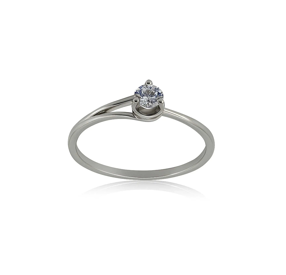 Heart-Hug Solitaire Silver Ring - Made With Pure 925 Silver