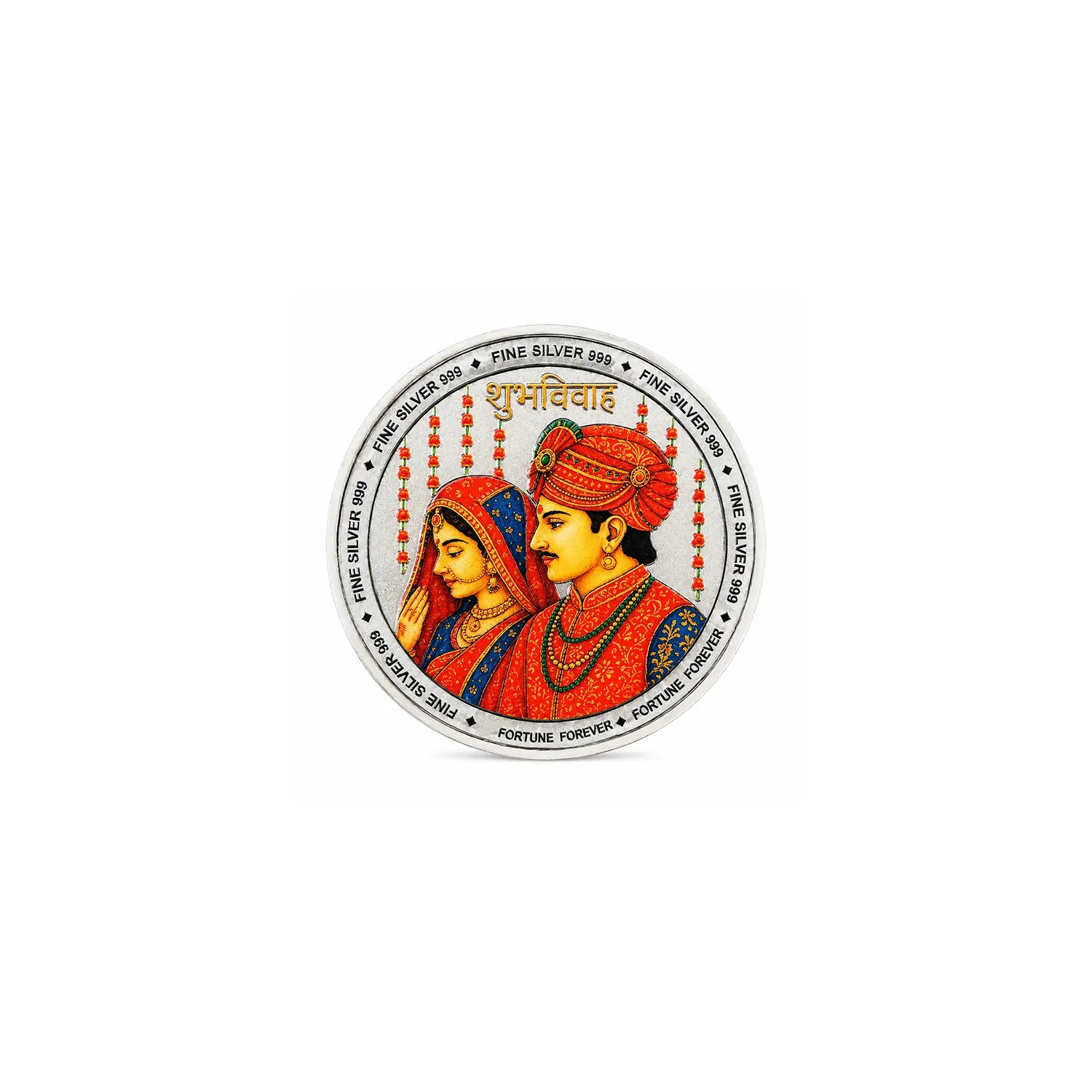Shubh Vivah Fine Silver Coin - Made With Pure 925 Silver
