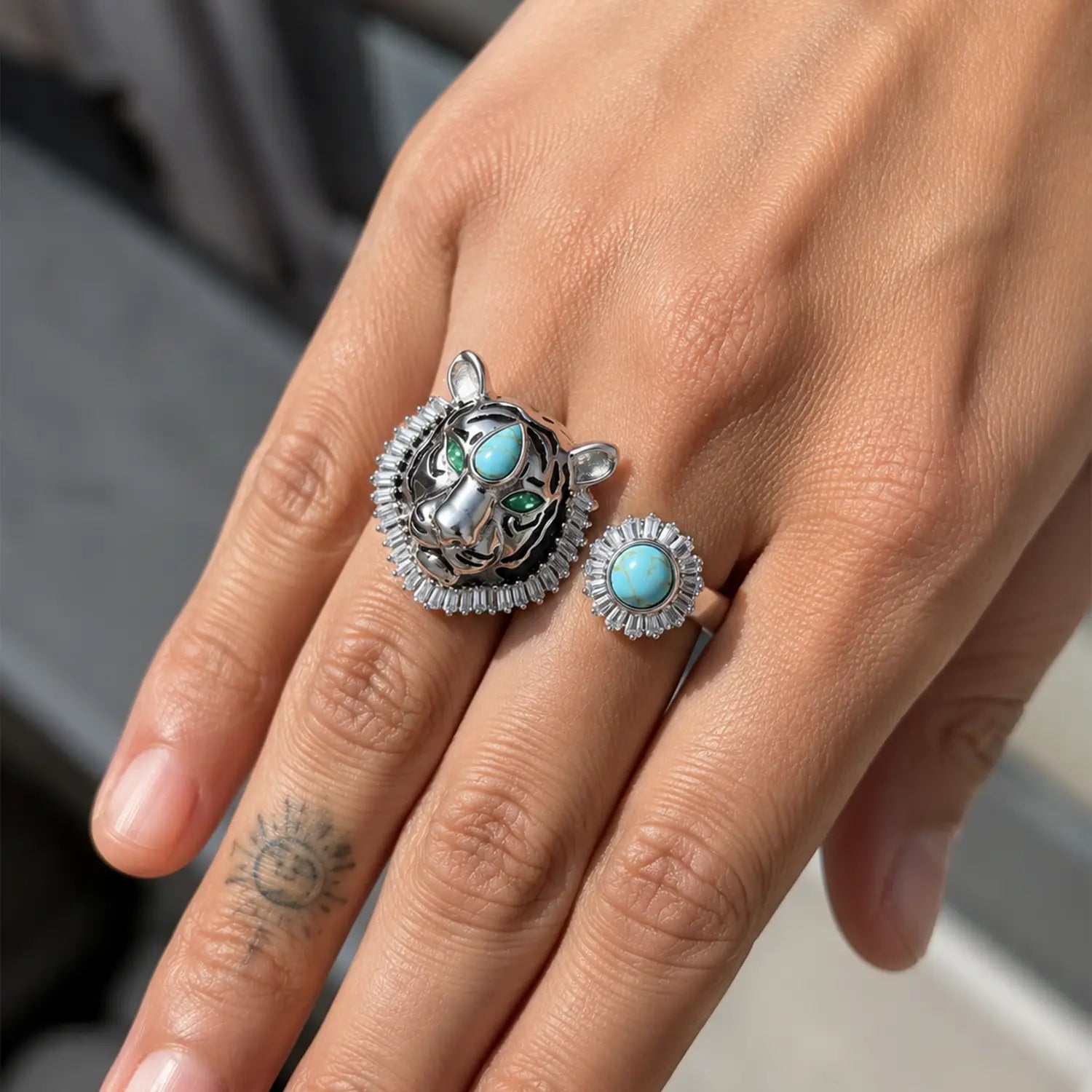Royal Tiger Turquoise Sterling Silver Ring - Made With Pure 925 Silver