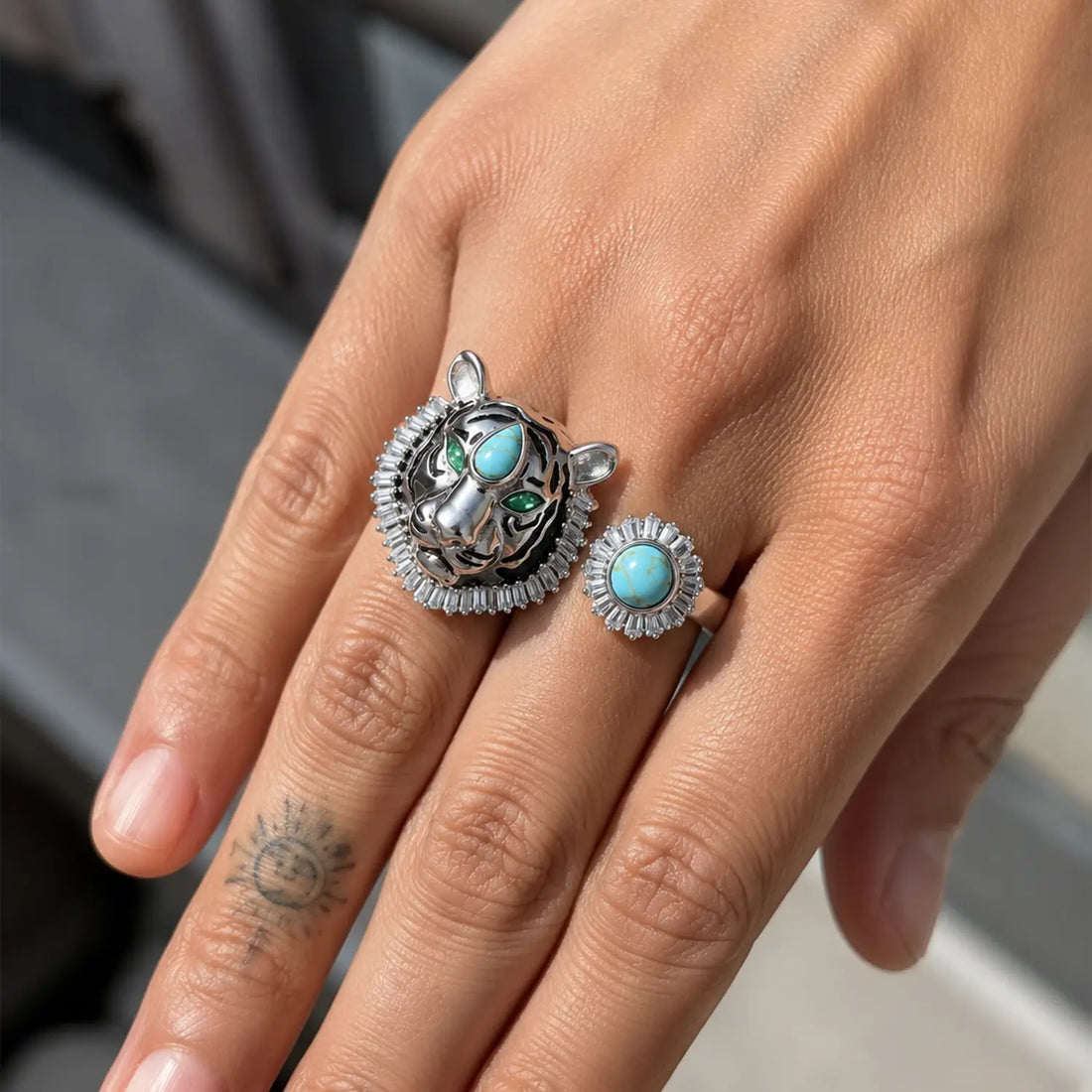 Royal Tiger Turquoise Sterling Silver Ring - Made With Pure 925 Silver