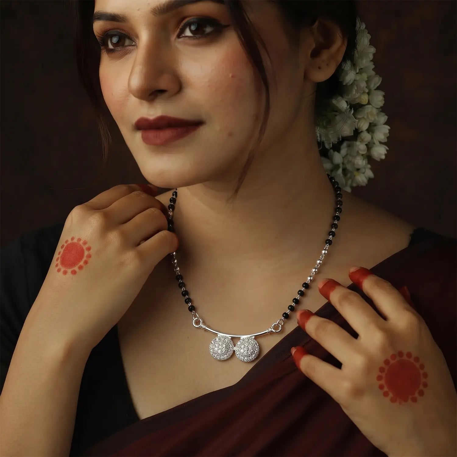 Elegant Twin Disc Silver Mangalsutra - Made With Pure 925 Silver