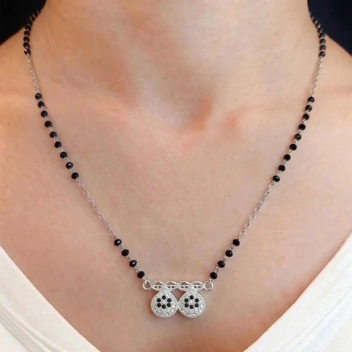 Beauty Combo – 925 Sterling Silver Mangalsutra & Nose Pin