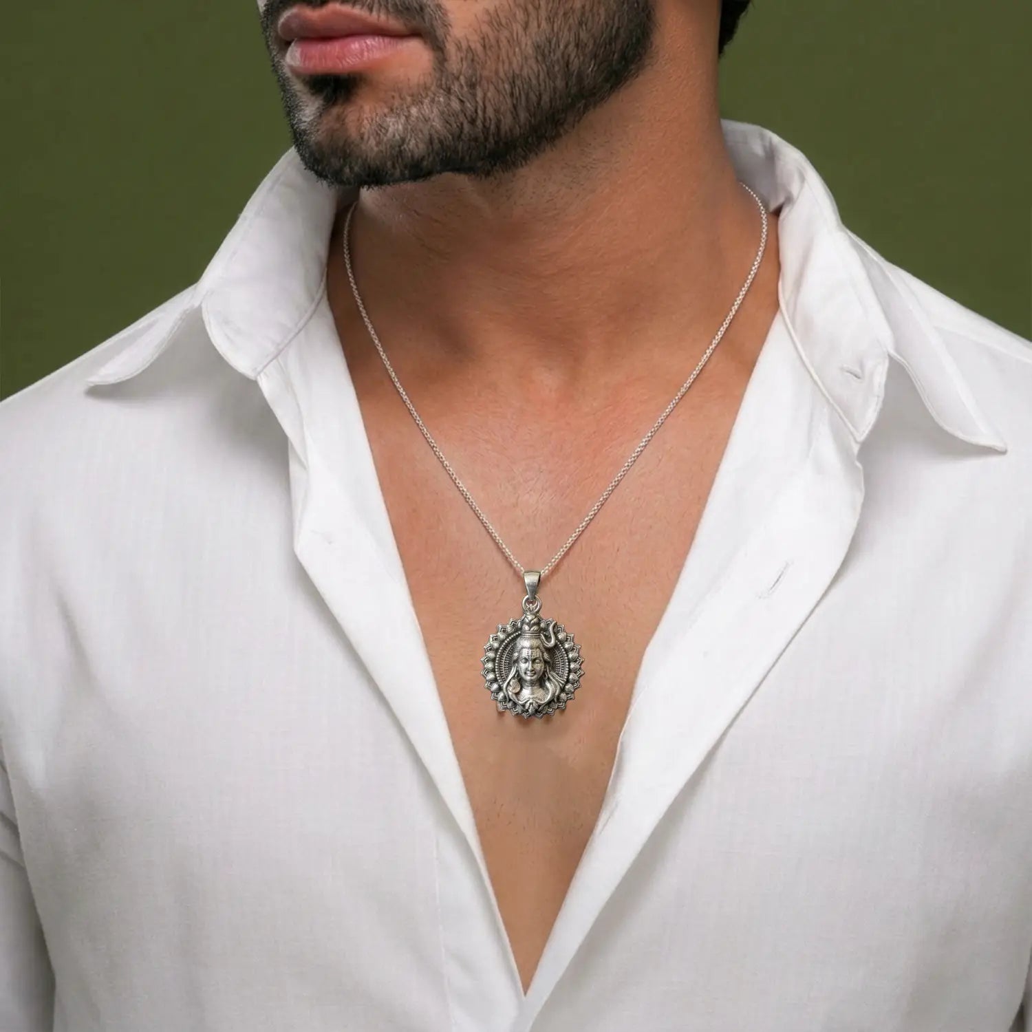 Mahadev Aura Shield Silver Pendant - Made With 925 Pure Silver