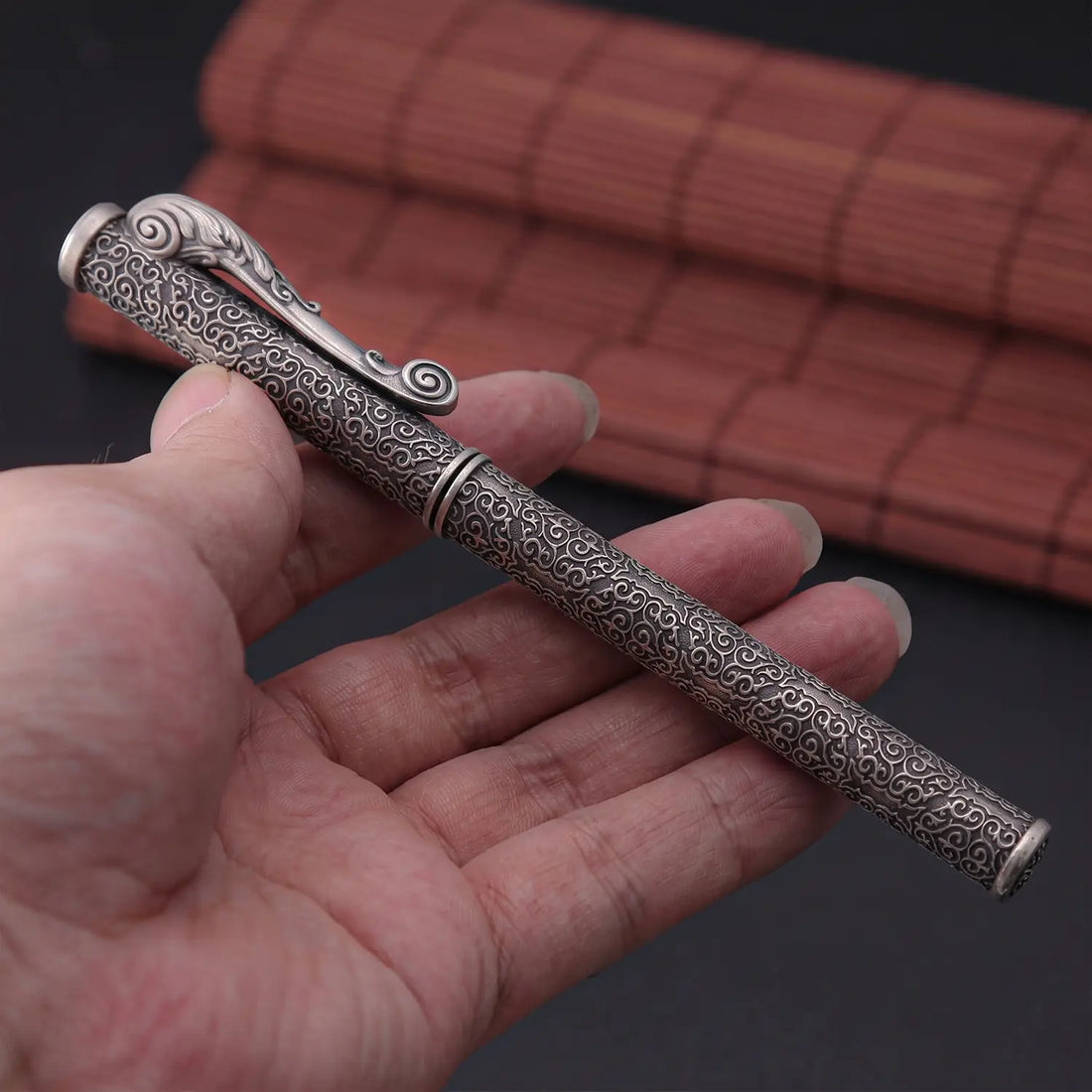 Antique Engraved Silver Pen - Made With Pure 925 Silver