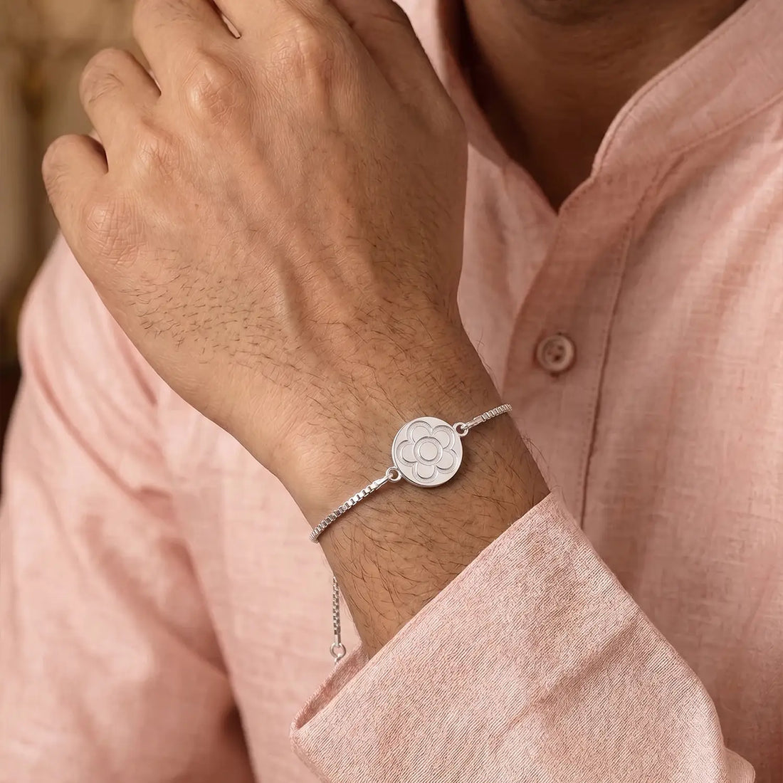 Elegant Floral Silver Bracelet - Made With Pure 925 Silver