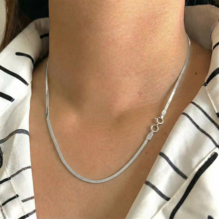 Sleek Snake Silver Chain - Made With Pure 925 Silver