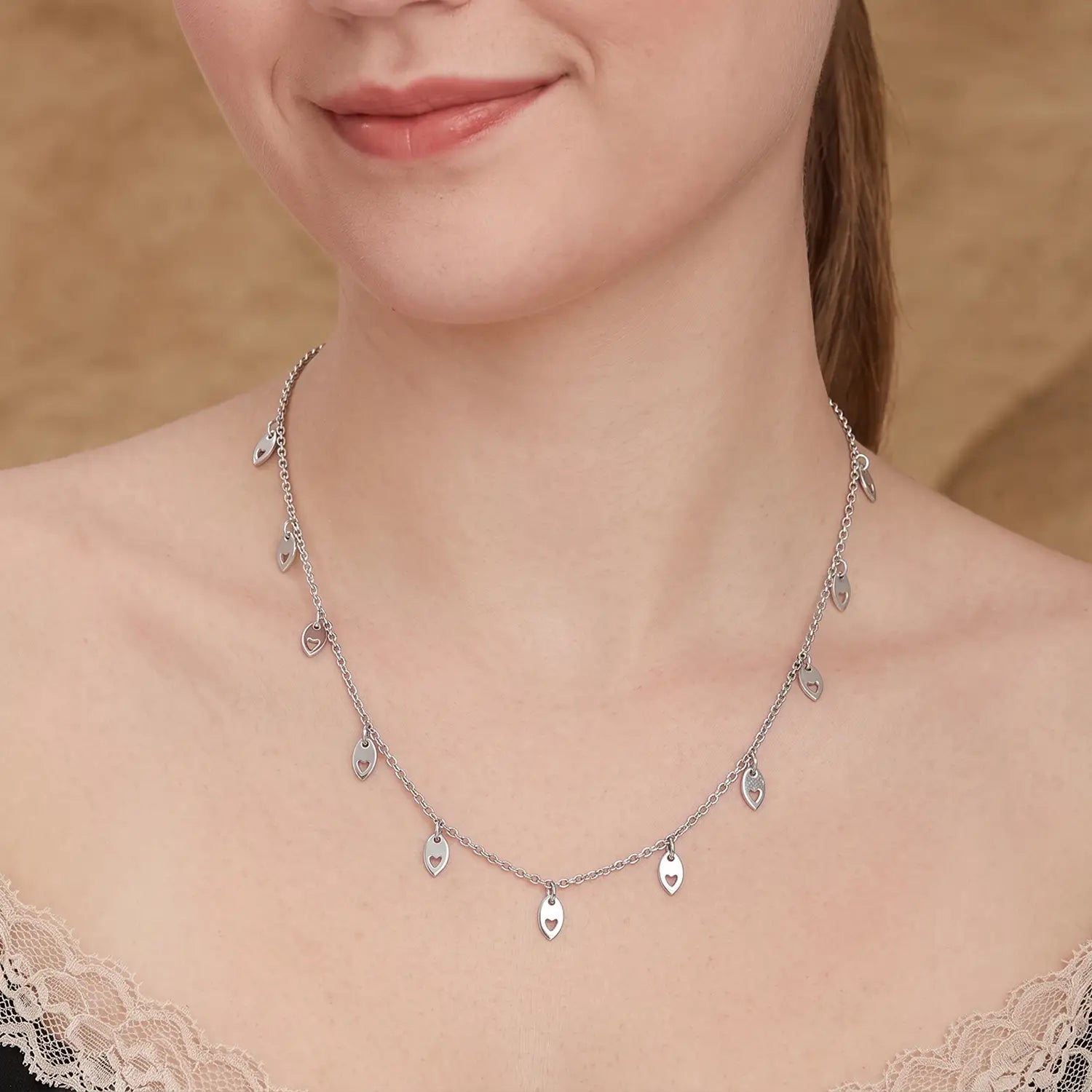 Elegant Teardrop Charm Silver Chain - Made With Pure 925 Silver