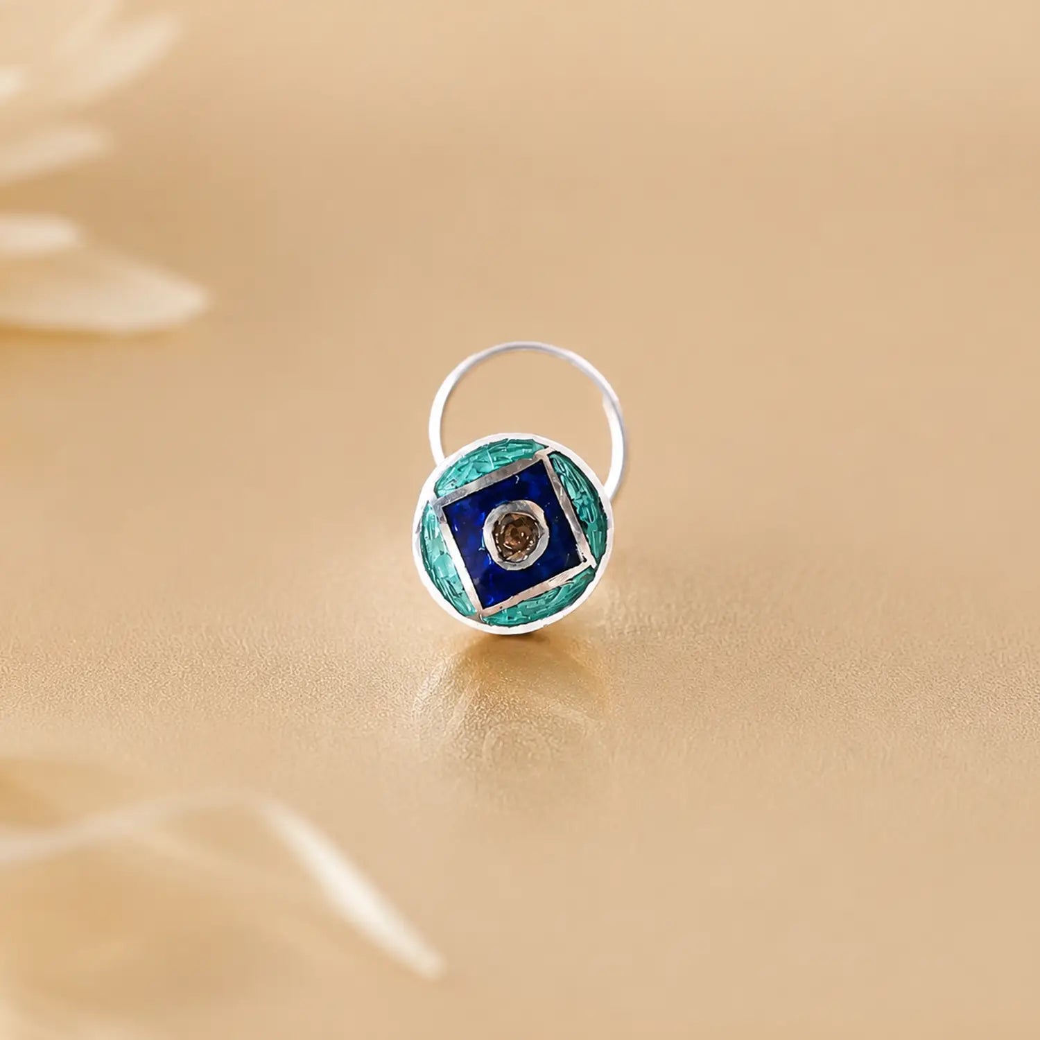 Enamel Bloom Sterling Silver Nose Pin- Made With Pure 925 Silver