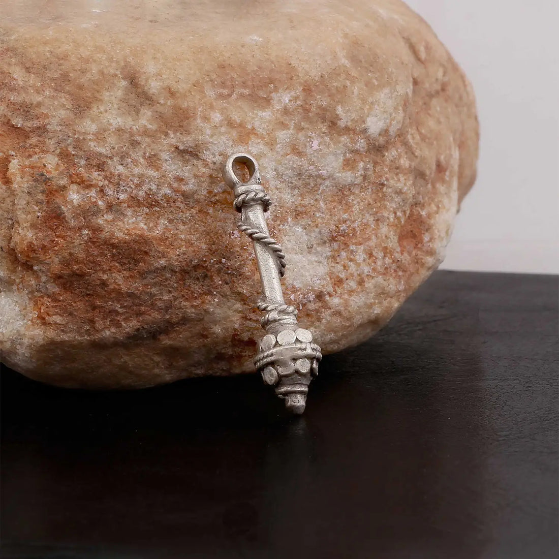 Pure Silver Gada Pendant – Symbol of Strength & Devotion- Made With Pure 925 Silver