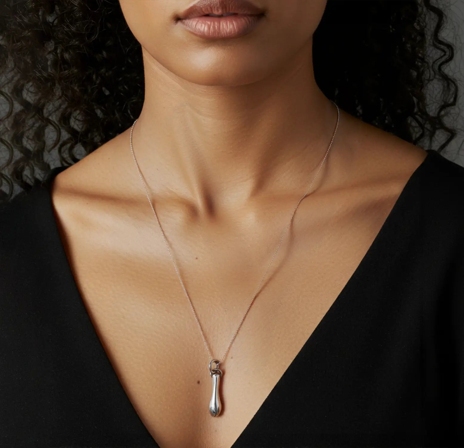 Minimalist Pure Silver Droplet Pendant- Made With Pure 925 Silver