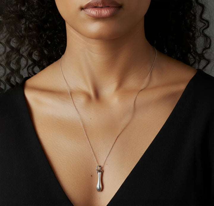 Minimalist Pure Silver Droplet Pendant- Made With Pure 925 Silver