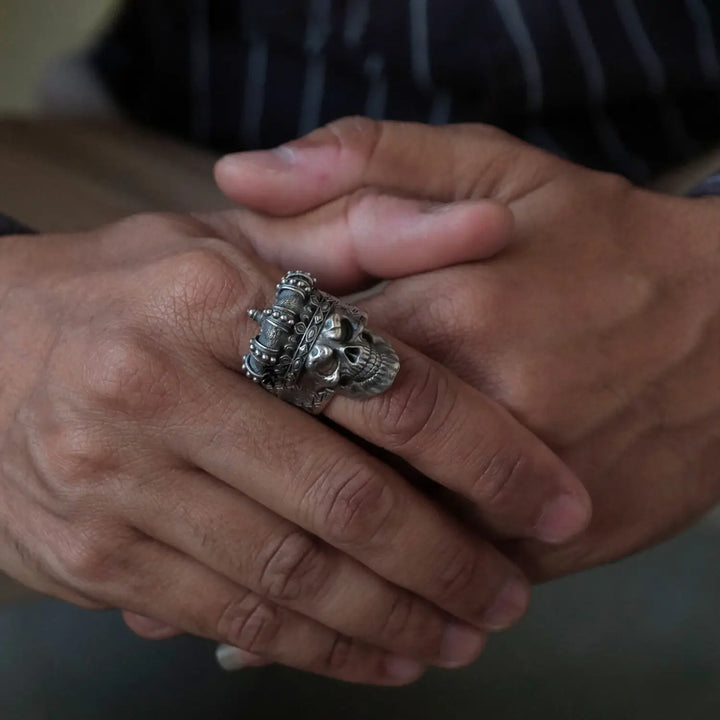 Royal Skull Crown Silver Ring - Made With Pure 925 Silver
