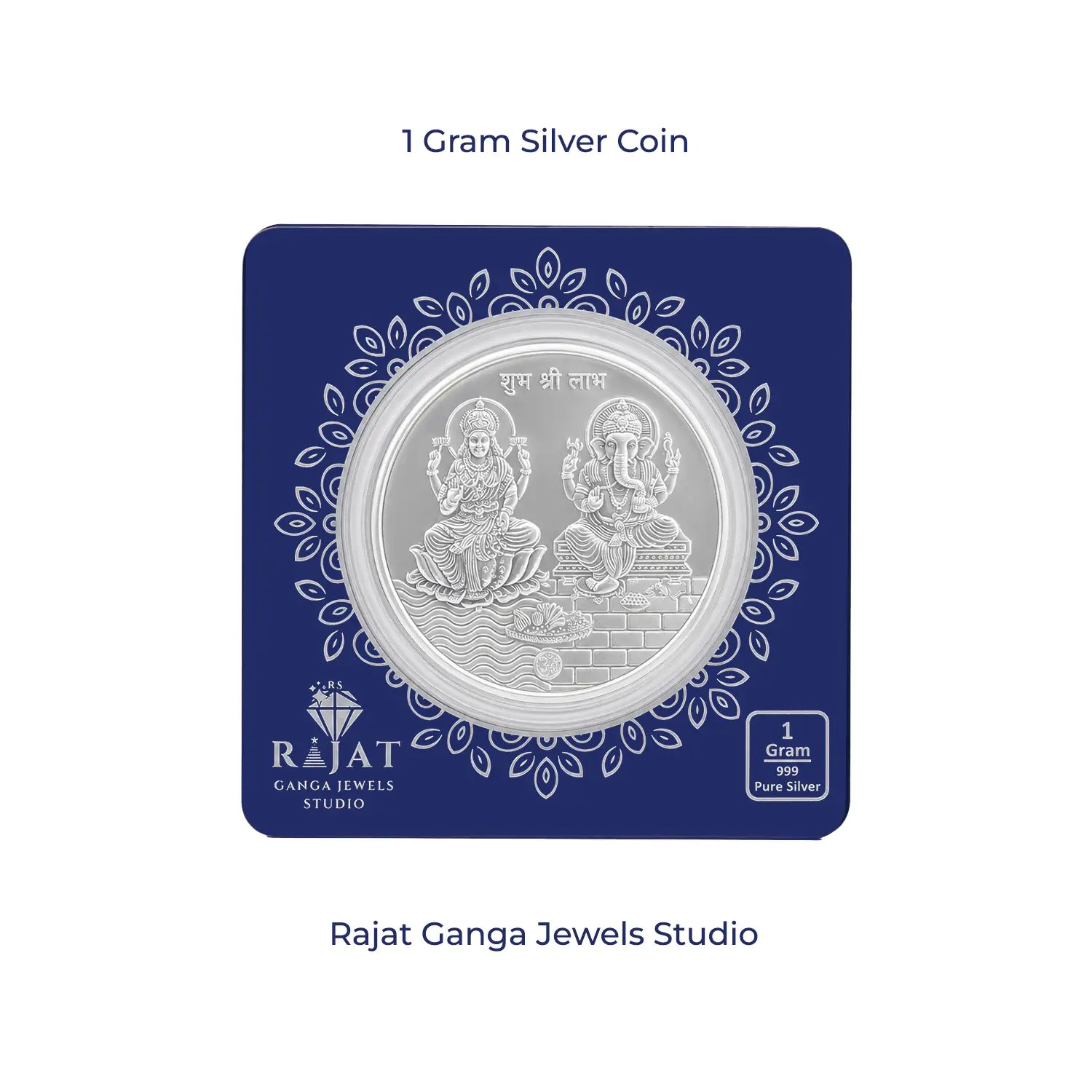 Shubh Shree Labh Lakshmi Ganesh Pure 999 Silver Coin – 1 Gram
