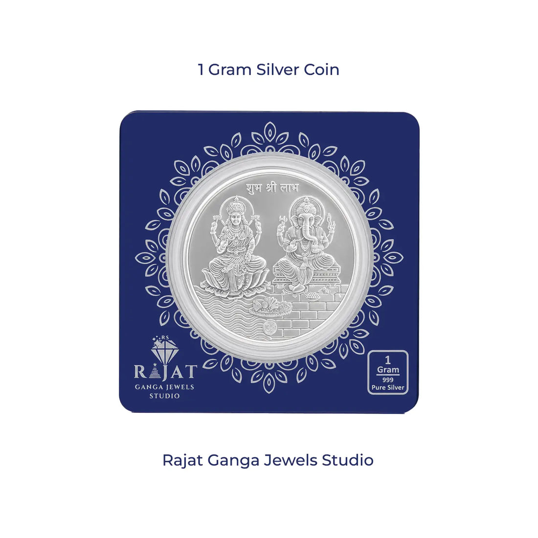Shubh Shree Labh Lakshmi Ganesh Pure 999 Silver Coin – 1 Gram