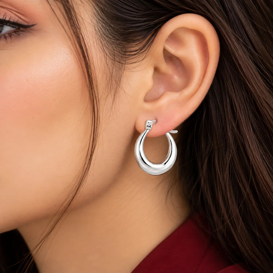 Classic Round 925 Silver Hoop Earrings - Made With Pure 925 Silver