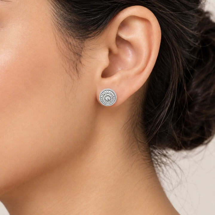 Classic Spiral Filigree Silver Stud Earrings - Made With Pure 925 Silver
