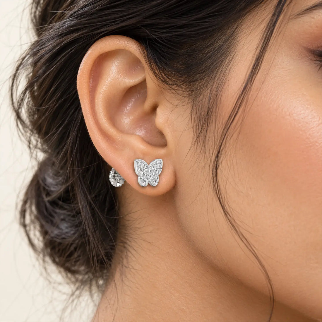Sparkling Butterfly 925 Silver Stud Earrings - Made With Pure 925 Silver