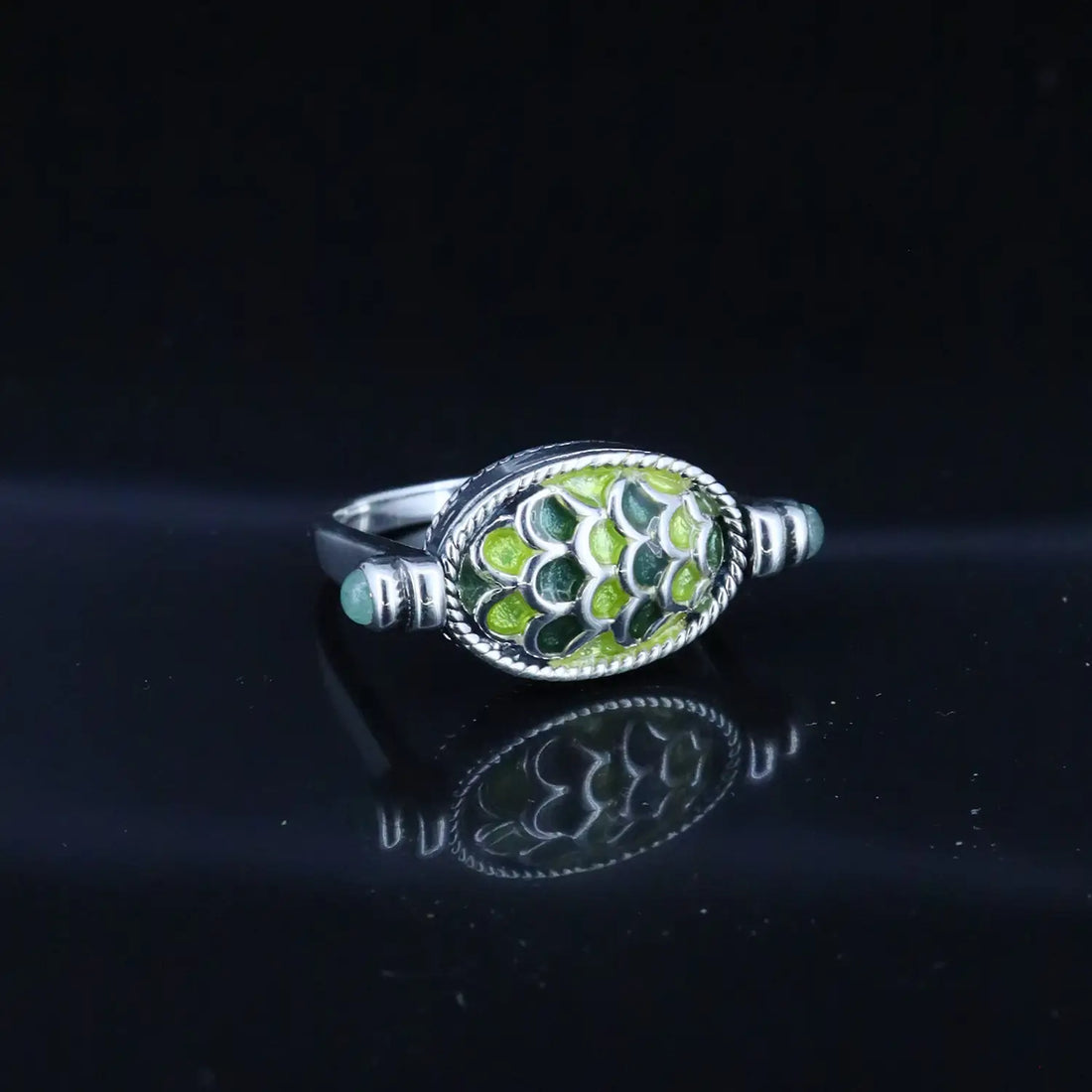 Silver Enamel Thomb Ring- Made With Pure 925 Silver