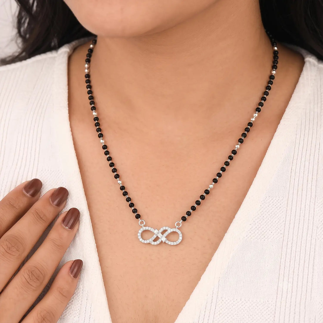 Beauty Combo – Pure 925 Silver Mangalsutra & Nose Pin