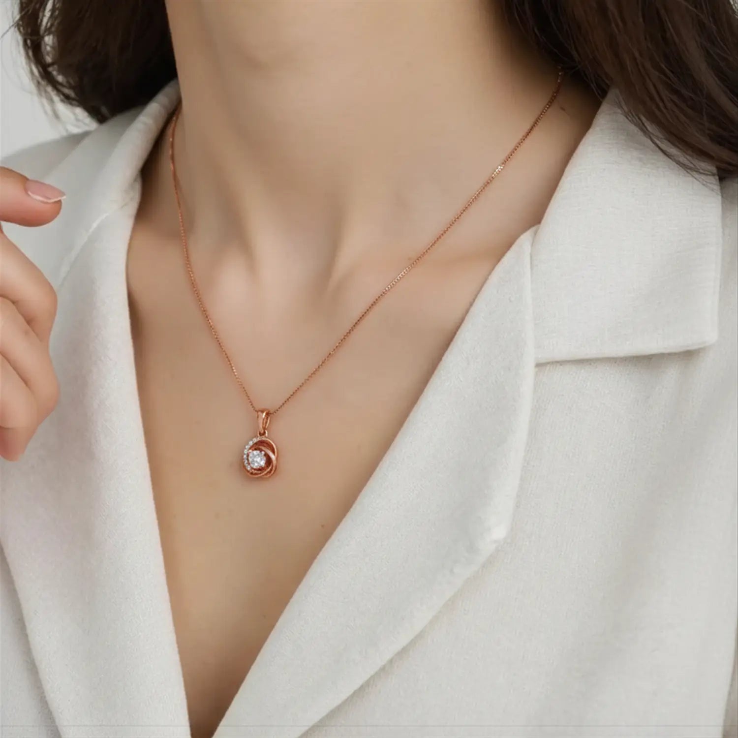 Eternal Bloom Rose Gold Pendant- Made With Pure 925 Silver