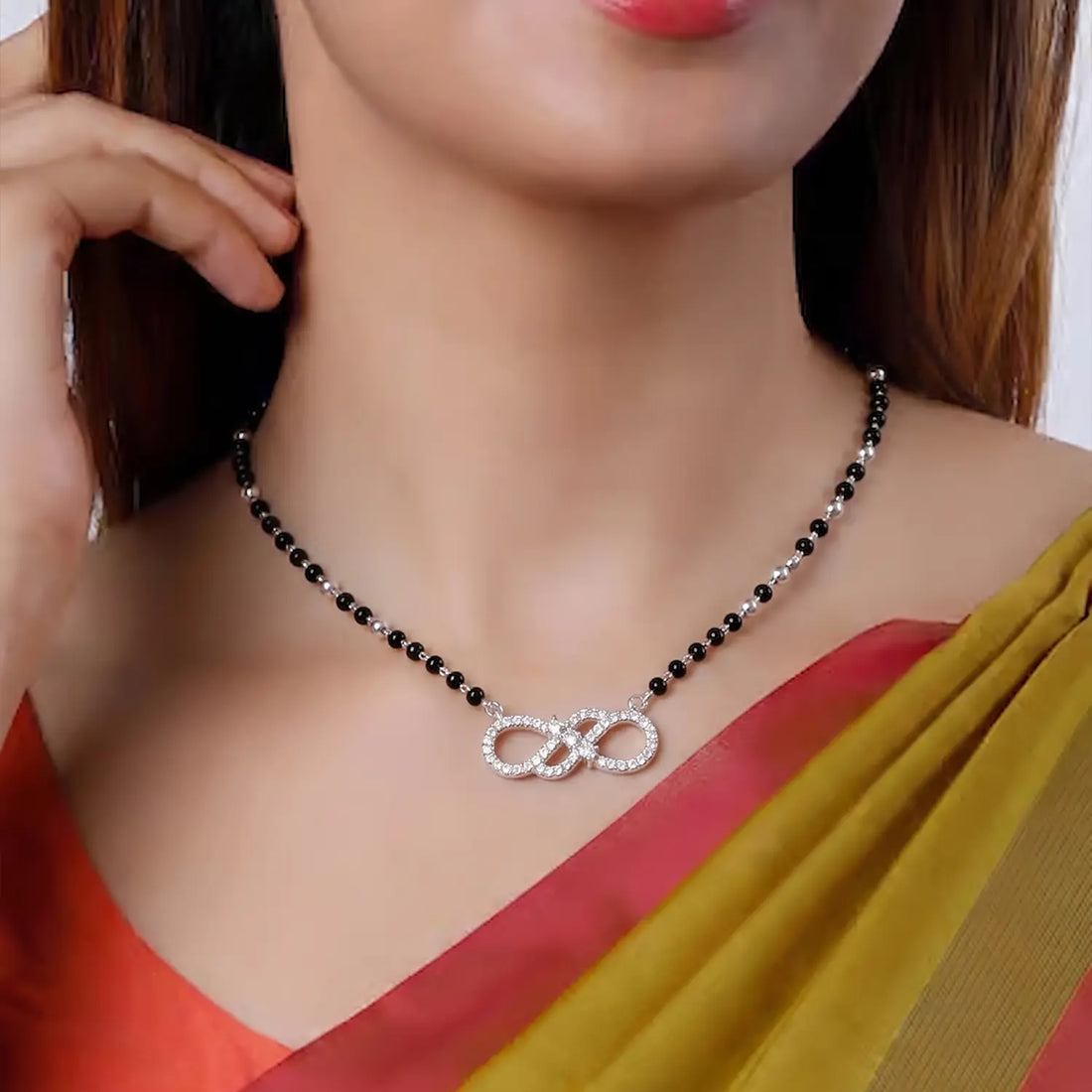 Beauty Combo – Pure 925 Silver Mangalsutra & Nose Pin