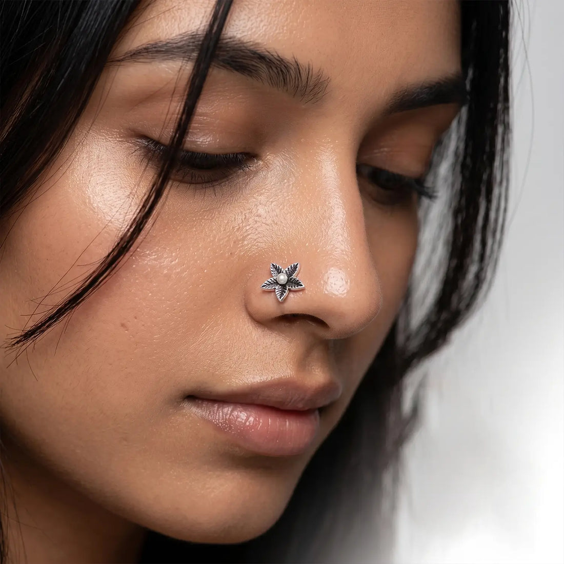 Oxidised Silver Star Nose Pin - Made With Pure 925 Silver