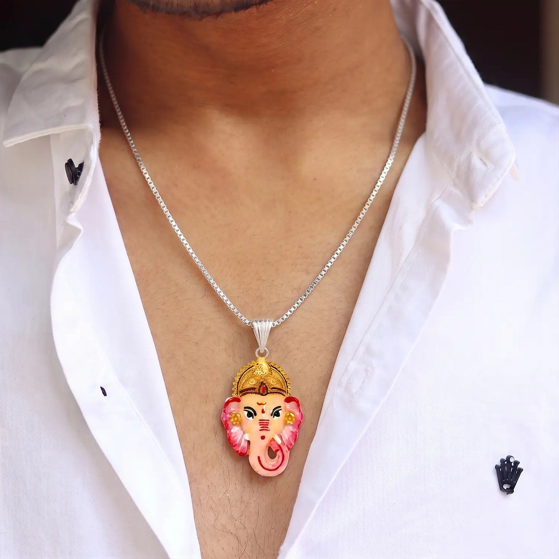 Divine Lord Ganesha Silver Pendant - Made With Pure 925 Silver